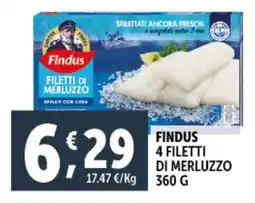 Deco Supermercati Findus 4 filetti di merluzzo offerta