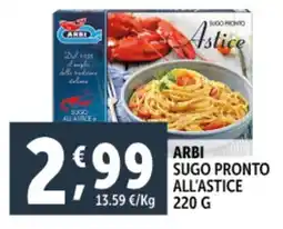 Deco Supermercati Arbi sugo pronto all'astice offerta