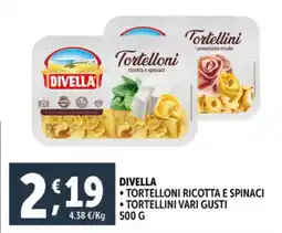 Deco Supermercati Divella tortelloni ricotta e spinaci - tortellini offerta