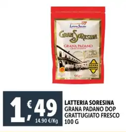 Deco Supermercati Latteria soresina grana padano dop grattugiato fresco offerta