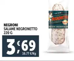 Deco Supermercati Negroni salame negronetto offerta