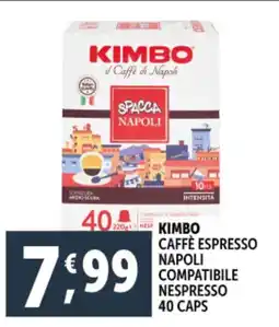 Deco Supermercati Kimbo caffè espresso napoli compatibile nespresso 40 caps offerta
