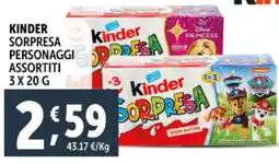 Deco Supermercati Kinder sorpresa personaggi offerta