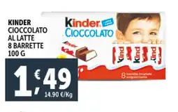 Deco Supermercati Kinder cioccolato al latte 8 barrette offerta
