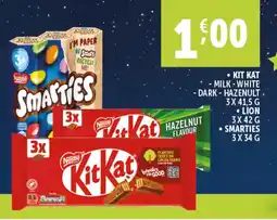 Deco Supermercati Kit kat milk white dark-hazenult - lion - smarties offerta