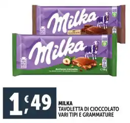 Deco Supermercati Milka tavoletta di cioccolato offerta