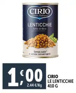 Deco Supermercati Cirio le lenticchie offerta