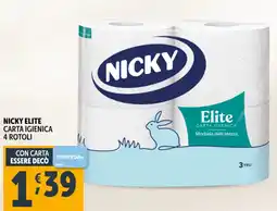 Deco Supermercati Nicky elite carta igienica 4 rotoli offerta