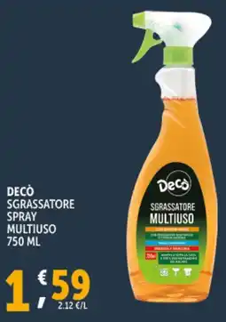 Deco Supermercati Decò sgrassatore spray multiuso offerta