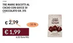 Prezzemolo e Vitale Tre marie biscotti al cacao con gocce di cioccolato offerta