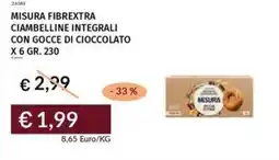 Prezzemolo e Vitale Misura fibrextra ciambelline integrali con gocce di cioccolato offerta