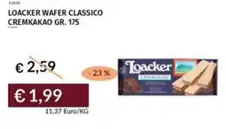 Prezzemolo e Vitale Loacker wafer classico cremkakao offerta