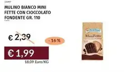 Prezzemolo e Vitale Mulino bianco mini fette con cioccolato fondente offerta