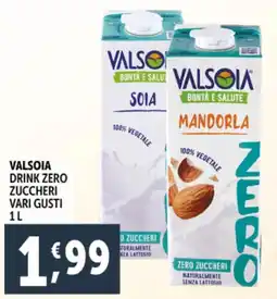 Deco Supermercati Valsoia drink zero zuccheri offerta