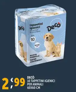Deco Supermercati Decò 10 tappetini igienici per animali 60x60 cm offerta