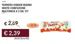 Prezzemolo e Vitale Ferrero kinder bueno white confezione multipack x 3 offerta
