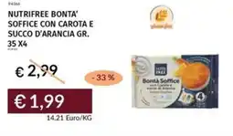 Prezzemolo e Vitale Nutrifree bonta' soffice con carota e succo d'arancia offerta