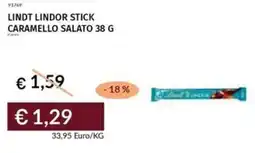 Prezzemolo e Vitale Lindt lindor stick caramello salato offerta