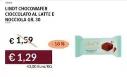 Prezzemolo e Vitale Lindt chocowafer cioccolato al latte e nocciola offerta