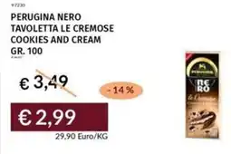 Prezzemolo e Vitale Perugina nero tavoletta le cremose cookies and cream offerta