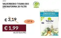 Prezzemolo e Vitale Valverbebio tisana bio drenaforma 20 filtri offerta