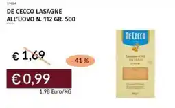 Prezzemolo e Vitale De cecco lasagne all'uovo N. 112 offerta