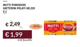 Prezzemolo e Vitale Mutti pomodori datterini pelati x2 offerta