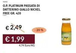 Prezzemolo e Vitale O.p. platinum passata di datterino giallo nickel free offerta