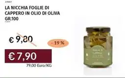 Prezzemolo e Vitale La nicchia foglie di cappero in olio di oliva offerta