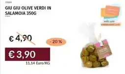 Prezzemolo e Vitale Giu giu olive verdi in salamoia offerta