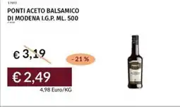 Prezzemolo e Vitale Ponti aceto balsamico di modena I.G.P. offerta