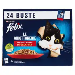 Spazio Conad SELEZIONI DELIZIOSE IN GELATINA LE GHIOTTONERIE FELIX PURINA offerta