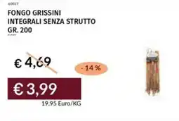 Prezzemolo e Vitale Fongo grissini integrali senza strutto offerta