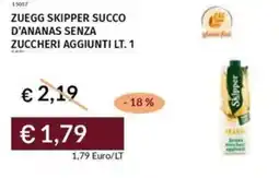 Prezzemolo e Vitale Zuegg skipper succo d'ananas senza zuccheri aggiunti offerta