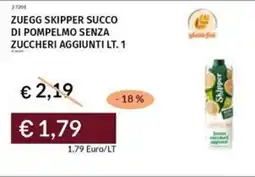 Prezzemolo e Vitale Zuegg skipper succo di pompelmo senza zuccheri aggiunti offerta