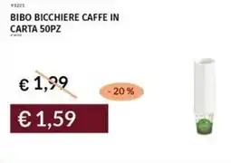 Prezzemolo e Vitale Bibo bicchiere caffe in carta 50pz offerta