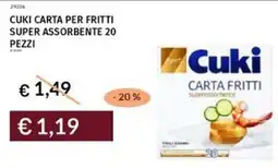 Prezzemolo e Vitale Cuki carta per fritti super assorbente 20 pezzi offerta