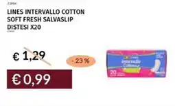 Prezzemolo e Vitale Lines intervallo cotton soft fresh salvaslip distesi x20 offerta