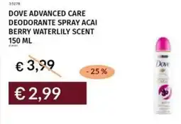 Prezzemolo e Vitale Dove advanced care deodorante spray acai berry waterlily scent offerta
