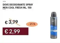 Prezzemolo e Vitale Dove deodorante spray men cool fresh offerta