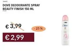 Prezzemolo e Vitale Dove deodorante spray beauty finish offerta