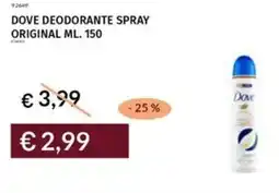 Prezzemolo e Vitale Dove deodorante spray original offerta