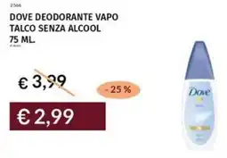 Prezzemolo e Vitale Dove deodorante vapo talco senza alcool offerta