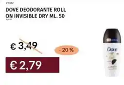 Prezzemolo e Vitale Dove deodorante roll on invisible dry offerta