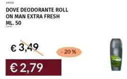 Prezzemolo e Vitale Dove deodorante roll on man extra fresh offerta