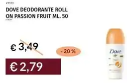 Prezzemolo e Vitale Dove deodorante roll on passion fruit offerta