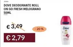 Prezzemolo e Vitale Dove deodorante roll on go fresh melograno offerta