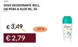 Prezzemolo e Vitale Dove deodorante roll on pera & aloe offerta