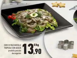 Conad Code di mazzancolle tropicali con guscio prodotto pescato decongelato offerta