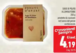 Conad Sugo di polpo all'amalfitana prodotto da cucinare nel banco del pesce confezionato offerta